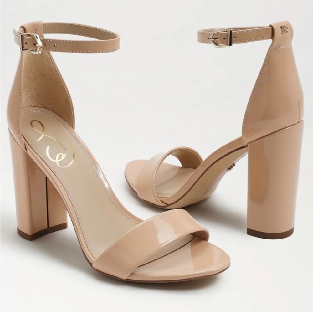 COPY - Sam Edelman Yaro Block Heel Sandal Patent Leather- Blush - Size 6